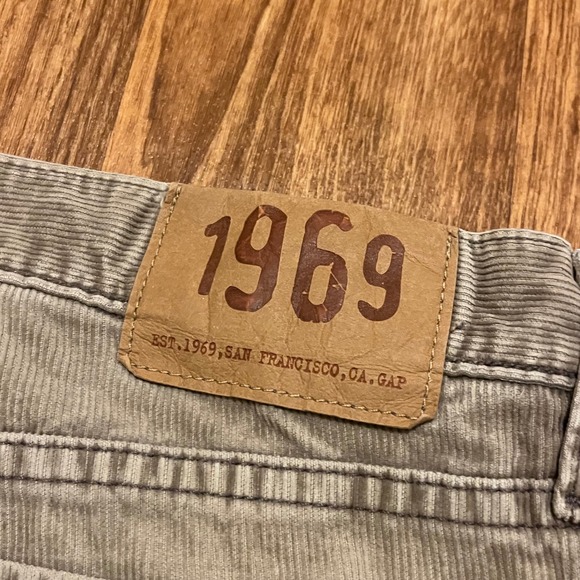 GAP 1969 Corduroy Pants Men 34x32 Tan Low Rise Straight‎ Fit - Picture 5 of 7